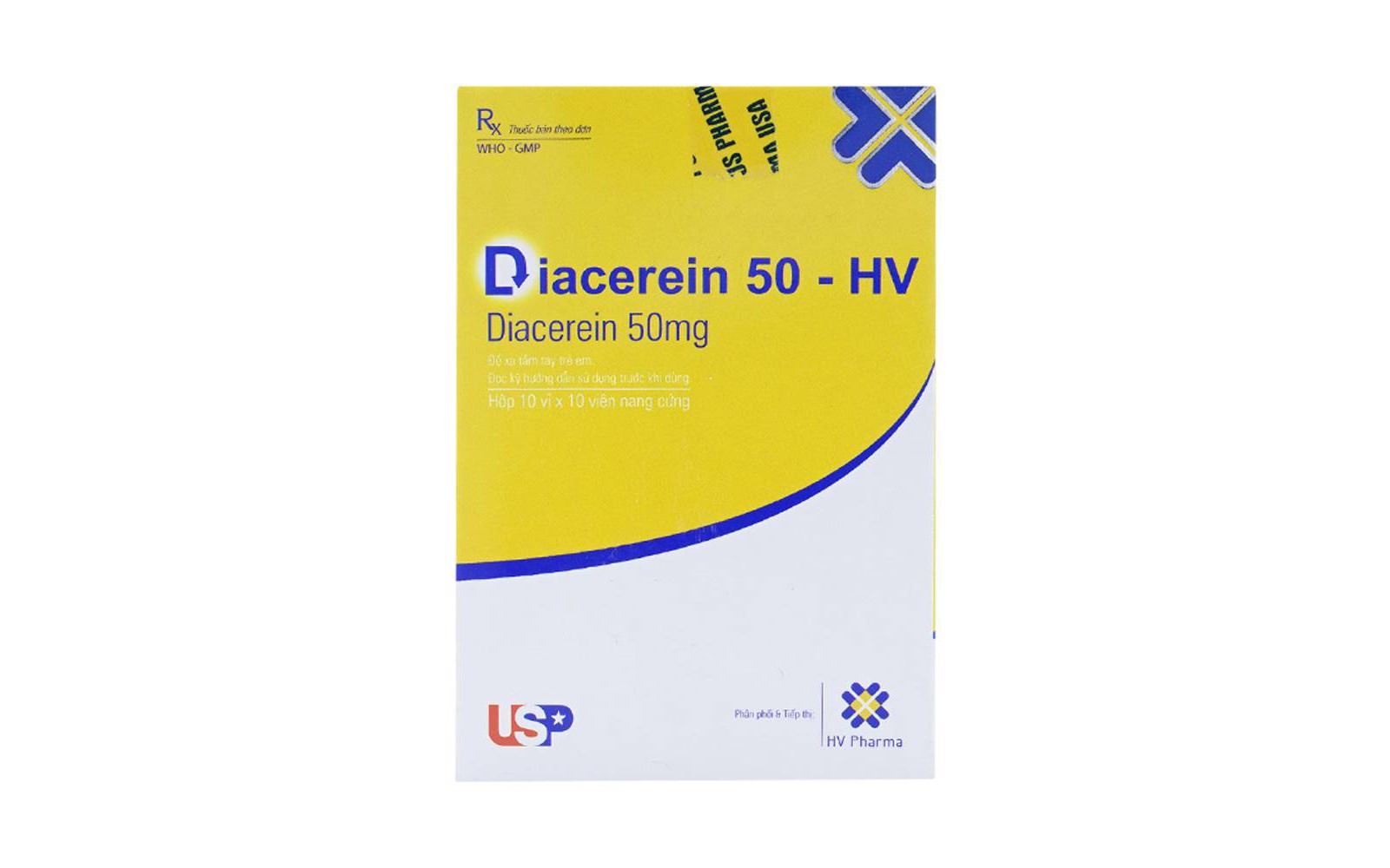 Thuốc Diacerein 50 Hv Usp Trị Bệnh Thoái Hóa Khớp (10 Vỉ X 10 Viên .