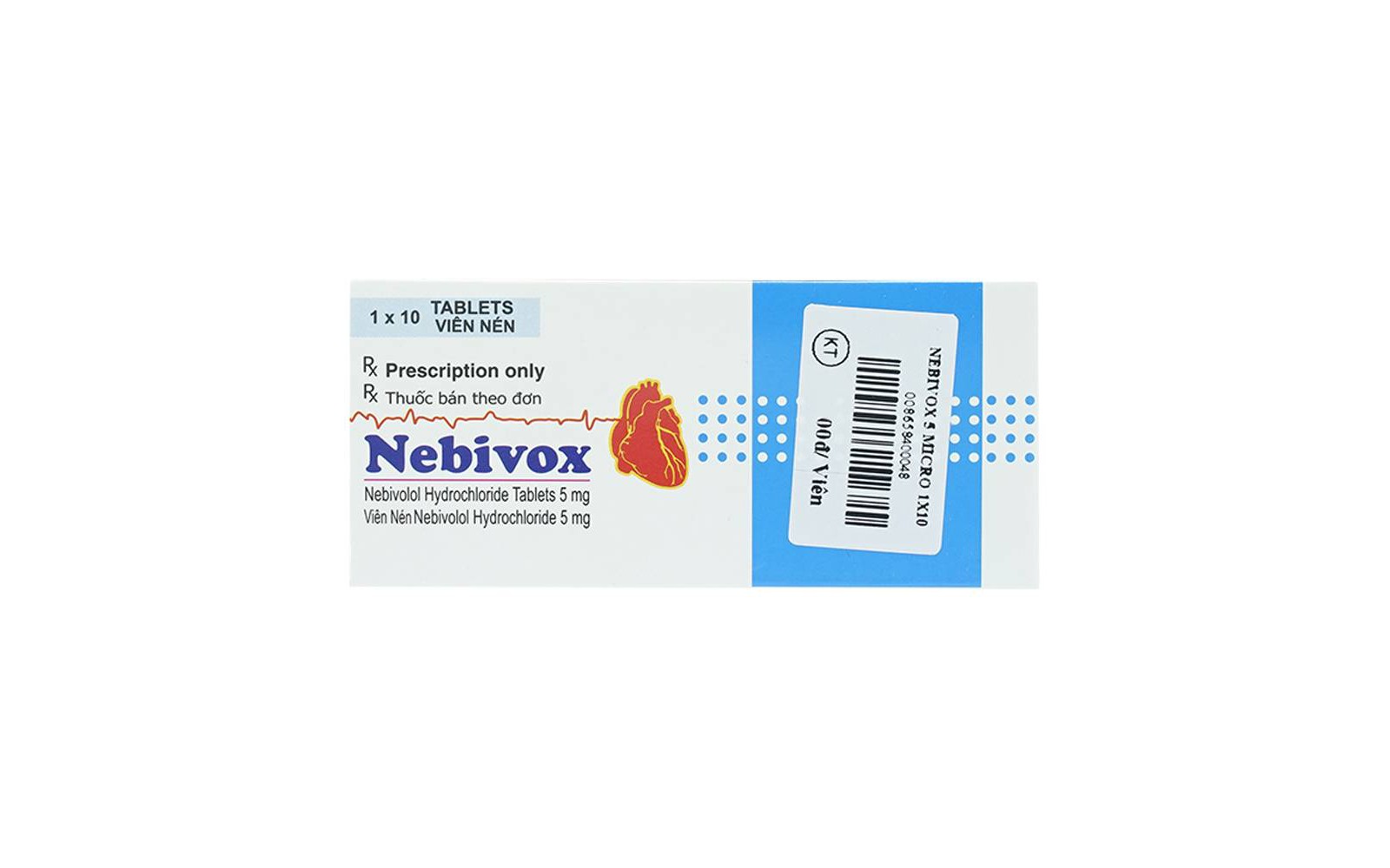 Thuốc Nebivox 5Mg Trị Tăng Huyết Áp (1Vỉ X 10Viên) - Nhà Thuốc 5G