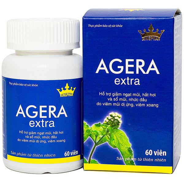 Viên uống hỗ trợ giảm nghẹt mũi, viêm xoang Agera Extra Kingphar 60 viên 1