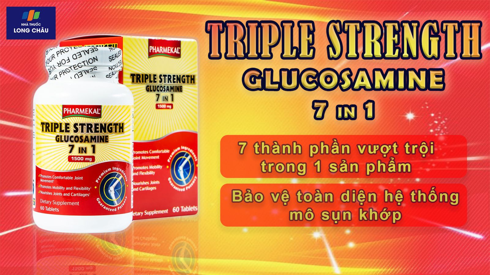 Viên uống bổ khớp Triple Strength Glucosamine 7 in 1 Pharmekal 60 viên 2