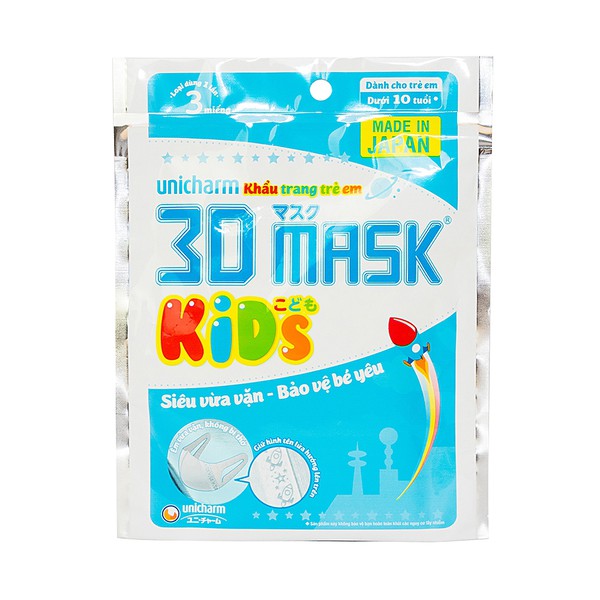 khẩu trang trẻ em unicharm 3d mask