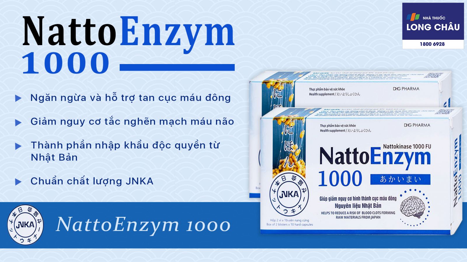 Viên uống phòng ngừa tai biến, đột quỵ NattoEnzym 1000 DHG Pharma 2X10 2