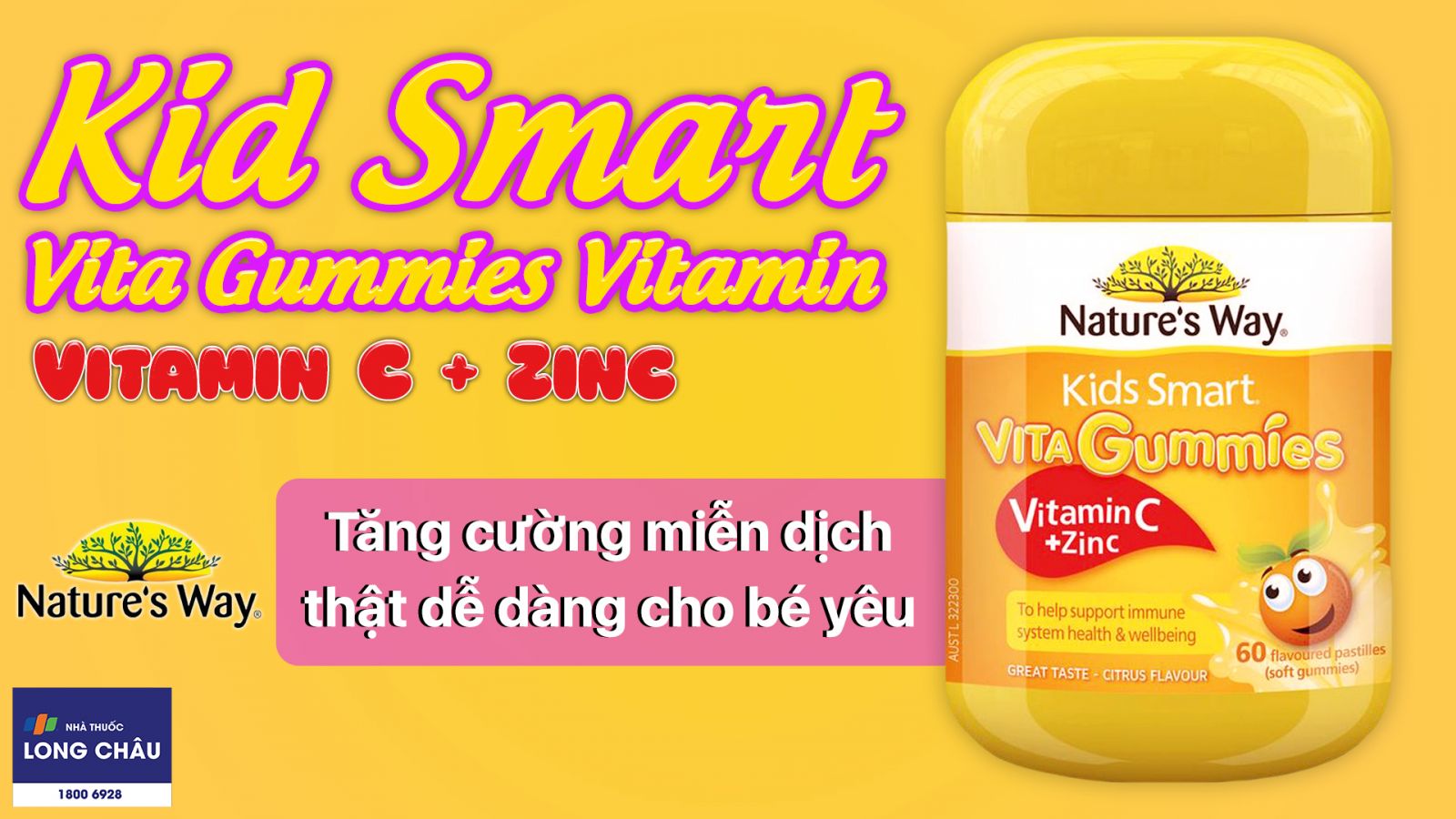 Kẹo dẻo Nature's Way Kids Smart Vita Gummies Vitamin C + ZinC 60 viên 2