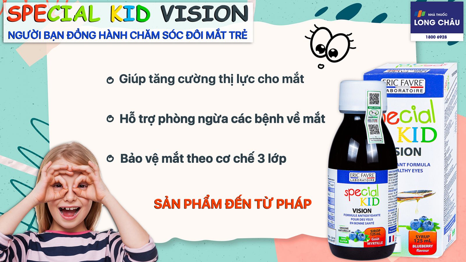 Siro bổ mắt cho bé Special Kid Vision Eric Favre 125ml 2
