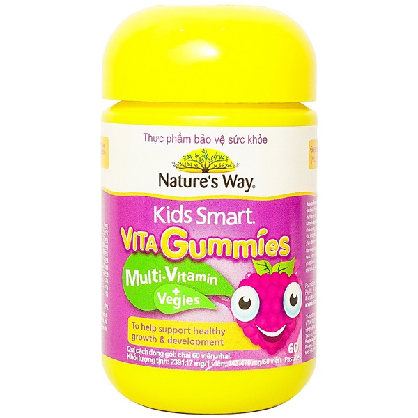 Vitamin tổng hợp cho trẻ biếng ăn Kids Smart Vita Gummies MultiVitamin Nature's Way 60 viên