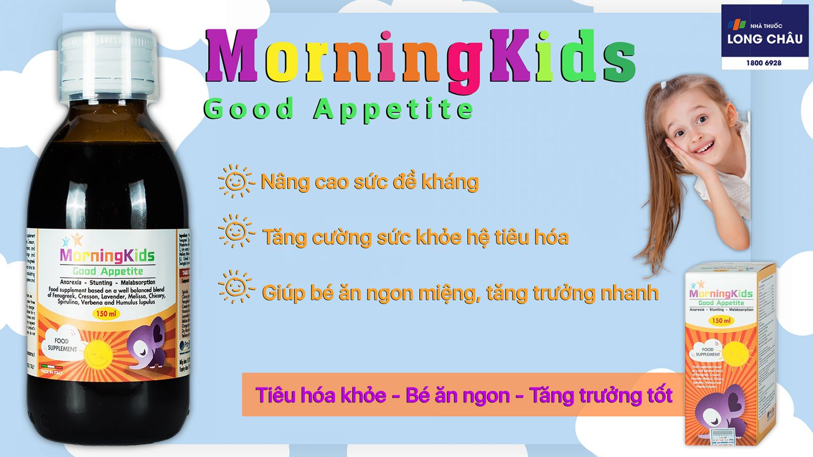 Siro hỗ trợ tiêu hóa Morningkids Good Appetite 150ml 2